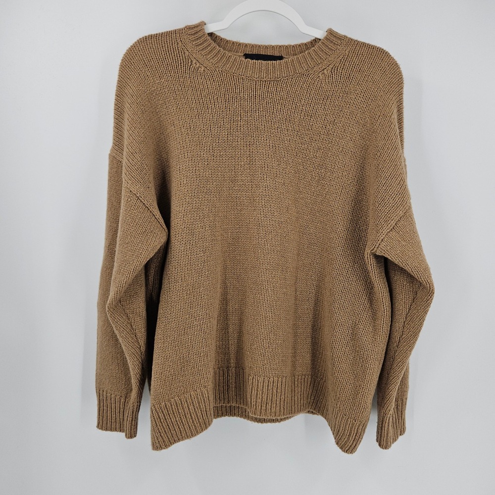 Nili Lotan 100% Camel Hair Sweater Brown Oversized Crewneck Small